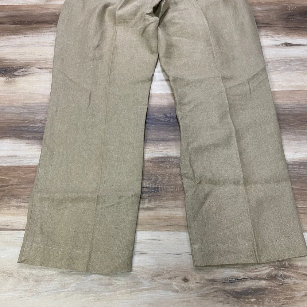 Polo Ralph Lauren Linen Trousers 34/30 Beach Casual Straight Leg Khaki Vintage